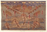 Artist: Bowen, Dean. | Title: Mt. Lyell landscape | Date: 1989 | Technique: lithograph, printed in colour, from multiple stones