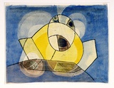 Artist: Hirschfeld Mack, Ludwig. | Title: (Abstract in blue and yellow) [recto]; (Study for 'Abstract in blue and yellow') [verso] | Date: (1964) | Technique: transfer print; watercolour addition (recto)