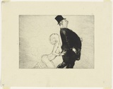 Artist: Dyson, Will. | Title: Temptation no.2: Fortunately young woman one has no aesthetic sense!. | Date: c.1929 | Technique: drypoint, printed in black ink, from one plate