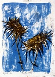 Artist: Grieve, Robert. | Title: Thistles and sky | Date: 1956 | Technique: lithograph, printed in colour, from three stones