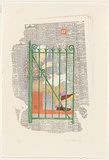 Artist: White, Susan Dorothea. | Title: To let/ the diabetic (evicted from The Rocks) | Date: 1990 | Technique: lithograph, printed in colour, from one stone