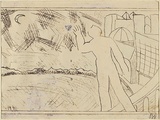 Artist: Simon, Bruno. | Title: Farewell to city and peace | Date: 1941 | Technique: monotype, printed in brown ink, from one plate