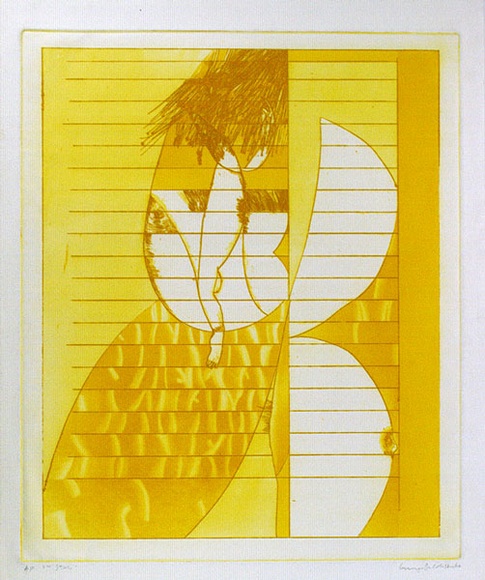 Artist: BALDESSIN, George | Title: Red and black. | Date: 1966 | Technique: etching and aquatint, printed in yellow ink, from one plate