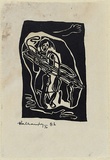 Artist: Salkauskas, Henry. | Title: Why?. | Date: 1950 | Technique: linocut, printed in black ink, from one block | Copyright: © Eva Kubbos