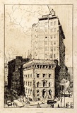 Artist: LINDSAY, Lionel | Title: (City building) | Technique: lineblock, printed in black ink | Copyright: Courtesy of the National Library of Australia