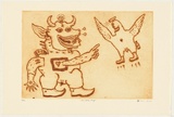 Artist: HERI DONO, | Title: The fake angel | Date: 2003, July | Technique: etching, printed in burnt umber ink, from one plate