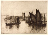 Artist: LONG, Sydney | Title: St.Ives, Cornwall | Date: (1928) | Technique: line-etching and drypoint, printed in dark brown ink, from one copper plate | Copyright: Reproduced with the kind permission of the Ophthalmic Research Institute of Australia