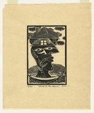 Artist: KONING, Theo | Title: Head of the house | Date: 1988 | Technique: linocut, printed in black ink, from one block | Copyright: © Theo Koning