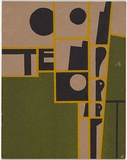 Artist: Roberts, Douglas. | Title: (frontcover) Exhibition catalogue, Royal SA Society of Contemporary arts. | Date: 1942 | Technique: linocut, printed in colour, from three blocks (black, green and yellow)