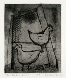 Artist: Brash, Barbara. | Title: The chicken house. | Date: c.1955 | Technique: softground printed with plate-tone in brown ink