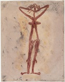 Artist: Cant, James. | Title: [Female figure with arms raised behind head]. | Date: 1949 | Technique: monotype, printed in colour, from one plate; additional hand colouring