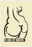 Artist: Whiteley, Brett. | Title: Bookplate: Corrigan (Woman's buttocks) | Technique: offset-lithograph, printed in black ink, from one plate | Copyright: This work appears on the screen courtesy of the estate of Brett Whiteley