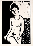Artist: Burn, Ian. | Title: (Nude with necklace). | Date: 1963 | Technique: linocut, printed in black ink, from one block