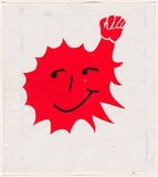 Artist: Lightbody, Graham. | Title: (Fighting sun T-shirts) | Date: 1978 | Technique: screenprint, printed in colour, from two stencils | Copyright: Courtesy Graham Lightbody