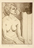 Artist: Hawkins, Weaver. | Title: Nude no 3. | Date: 1923 | Technique: etching, printed in black ink, from one plate | Copyright: The Estate of H.F Weaver Hawkins