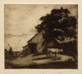 Artist: Bull, Norma C. | Title: Sundown. | Date: 1934 | Technique: etching and aquatint, printed in brown ink, from one plate