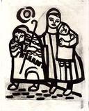 Artist: HANRAHAN, Barbara | Title: Family | Date: c.1960 | Technique: lithograph, printed in black ink, from one stone