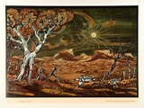 Artist: Mansell, Byram. | Title: The kangaroo hunt | Date: c.1946 | Technique: photographic lithograph, printed in colour, from process plates