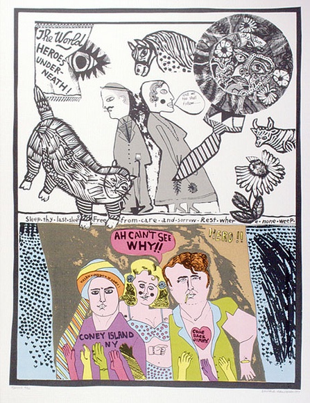 Artist: HANRAHAN, Barbara | Title: Heroes | Date: 1977 | Technique: screenprint, printed in colour, from 10 stencils