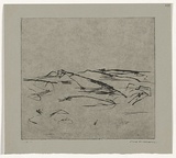 Artist: WILLIAMS, Fred | Title: Mountain landscape. Number 1 | Date: 1965-66 | Technique: drypoint and engraving, printed in black ink, from one plate | Copyright: © Fred Williams Estate