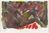 Artist: Lee, Graeme. | Title: Black figure | Date: 1997, June | Technique: lithograph, printed in colour, from multiple stones