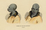 Title: Femme de L'Ile des Kanguroos | Date: c.1840s | Technique: lithograph, printed in black ink, from one stone [or plate]; hand-coloured