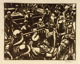 Artist: Hawkins, Weaver. | Title: Two minutes silence | Date: c.1928 | Technique: wood-engraving, printed in black ink, from one block | Copyright: The Estate of H.F Weaver Hawkins