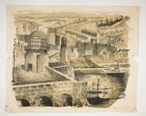 Artist: Courier, Jack. | Title: St Ives, Cornwall. | Technique: lithograph, printed in colour, from multiple stones [or plates]