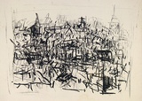 Artist: Halpern, Stacha. | Title: not titled [Paris rooftops] | Date: (1960s) | Technique: lithograph, printed in black ink, from one stone [or plate]