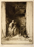 Artist: Friedensen, Thomas. | Title: The bush madonna. | Date: 1930 | Technique: etching and aquatint, printed in brown ink with plate-tone, from one plate