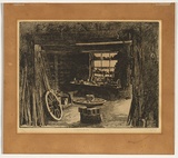 Artist: URE SMITH, Sydney | Title: The blacksmith's shop, Ambleside | Date: 1925 | Technique: etching, printed in black ink with plate-tone, from one  plate