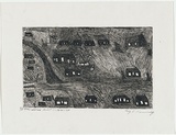 Artist: Kennedy, Roy. | Title: Darlington Point in the 1930s and 1950s | Date: 1998 | Technique: etching, printed in black ink, from one plate