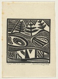 Artist: Ratas, Vaclovas. | Title: Landscape | Date: 1953 | Technique: wood-engraving, printed in black ink, from one block