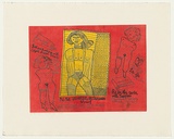 Artist: HANRAHAN, Barbara | Title: No fat woman in Canada now! | Date: 1985 - 89 | Technique: etching, printed in colour in intaglio and relief, from one plate