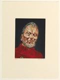 Artist: Harding, Nicholas. | Title: not titled [John Bell as King Lear] | Date: 2001 | Technique: open-bite and aquatint, printed in colour, from three plates