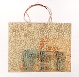 Artist: MERD INTERNATIONAL | Title: (Paper bag printed in orange and green) | Date: 1984 | Technique: screenprint