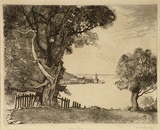 Artist: FEINT, Adrian | Title: Milson's Point. | Date: 1924 | Technique: etching, printed in black ink, from one plate | Copyright: Courtesy the Estate of Adrian Feint