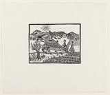 Artist: Groblicka, Lidia. | Title: Naive village | Date: 1961 | Technique: woodcut, printed in black ink, from one block