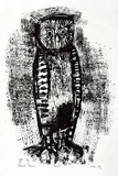 Artist: Grieve, Robert. | Title: Owl | Date: 1957 | Technique: lithograph, printed in black ink, from one stone