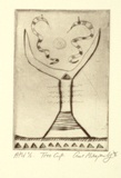 Artist: MITROPOULOS, Connie | Title: Tree cup | Date: 1996, July/August | Technique: drypoint, printed in black ink, from one plate