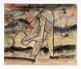 Artist: Hirschfeld Mack, Ludwig. | Title: (Bent figure) [recto]; (Study for 'Bent figure') [verso] | Date: 1960 | Technique: transfer print; watercolour addition (recto)