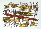 Artist: Bowen, Dean. | Title: The flying ladders | Date: 1988 | Technique: lithograph, printed in colour, from three stones