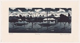 Artist: Mombassa, Reg. | Title: Evensong | Date: 2003 | Technique: etching and aquatint, printed in blue/black ink, from two plates