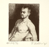 Artist: Churcher, Peter. | Title: Study of James | Date: 1995, February | Technique: etching, printed in black ink, from one plate