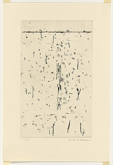 Artist: WILLIAMS, Fred | Title: First variation of You Yangs Landscape. Number 1 | Date: 1965-66 | Technique: etching, engraving and drypoint, printed in black ink, from one copper plate | Copyright: © Fred Williams Estate