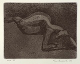 Artist: Anceschi, Eros. | Title: not titled [sleeping figure] | Date: 1986 | Technique: etching and aquatint, printed in black ink from one copper plate