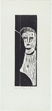 Artist: MADDOCK, Bea | Title: Red and yellow faces | Date: 1964 | Technique: woodcut, printed in black ink, from  one pine block