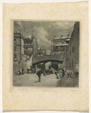 Artist: LINDSAY, Lionel | Title: Argyle Cut | Date: 1910 | Technique: mezzotint, printed in black/blue ink, from one plate | Copyright: Courtesy of the National Library of Australia