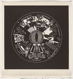 Artist: White, Susan Dorothea. | Title: The seven deadly sins of modern times | Date: 1993 | Technique: woodblock, printed in black ink, from one block
