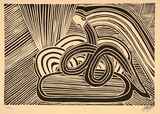 Artist: Green, Eddie. | Title: Rainbow serpent | Date: 1995, August | Technique: linocut, printed in black ink, from one block